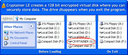 Cryptainer LE Free Encryption Software Screenshot