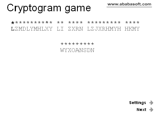 Crypto-gram words puzzle Screenshot