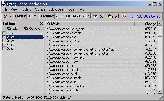 Cyteg SpaceChecker Screenshot