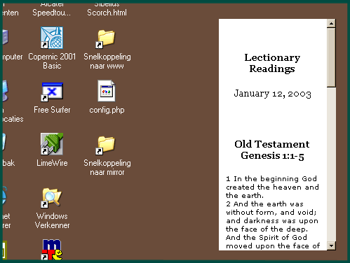 Desktop Lectionary Screenshot