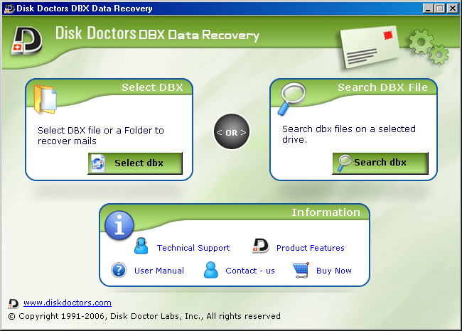 Disk Doctors DBX Data Recovery Screenshot