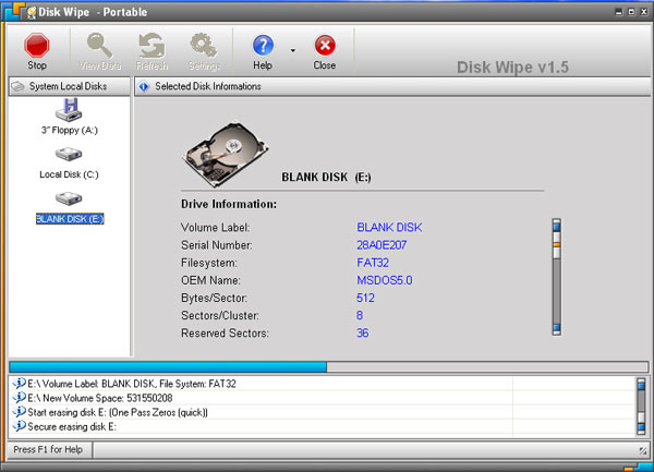 Disk Wipe Screenshot