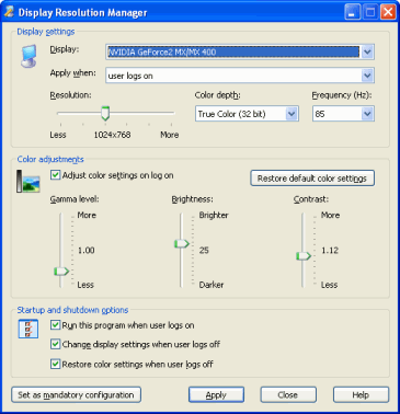 Display Resolution Manager Screenshot