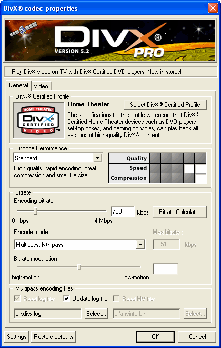DivX Player with DivX Pro Codec (2K/XP) Screenshot