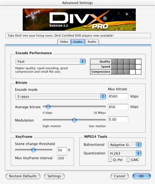 DivX Pro Video Bundle for Mac OSX Screenshot
