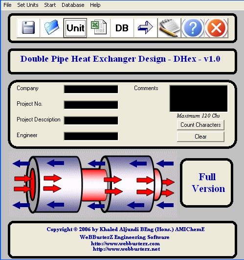 Double Pipe Heat Exchanger Design (DHex) Screenshot
