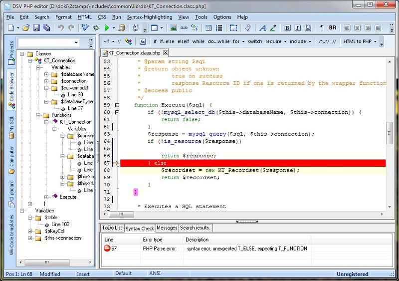 DSV PHP Editor Screenshot