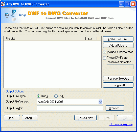 DWF to DWG Convert Screenshot