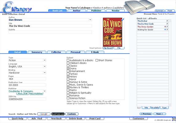 E-Library Screenshot