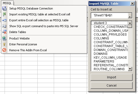 Excel MS SQL Server Import, Export & Convert Software Screenshot