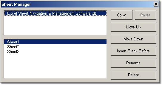 Excel Sheet Navigation & Management Software Screenshot