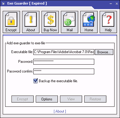ExeIcon.com Exe Password Screenshot