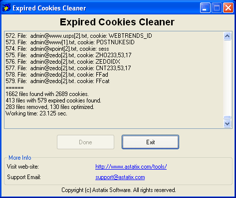 Expired Cookies Cleaner Screenshot