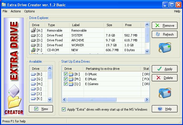 Extra Drive Creator Basic Screenshot