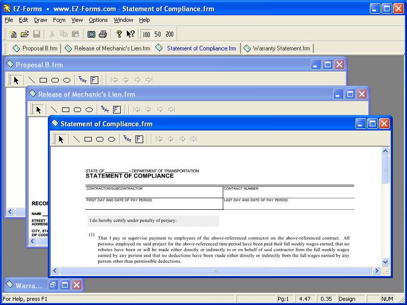 EZ-Forms-Contractor Screenshot