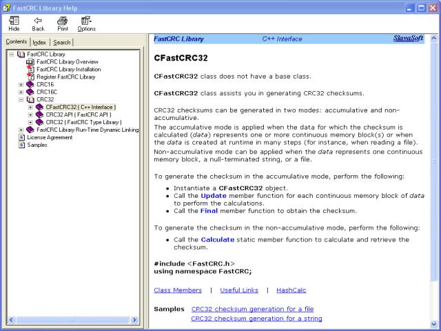 FastCRC Library Screenshot