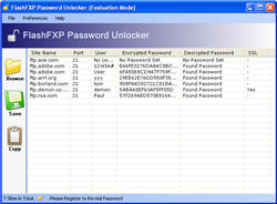 FlashFXP Password Unlocker Screenshot