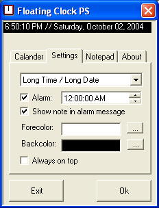 Floating Clock Screenshot