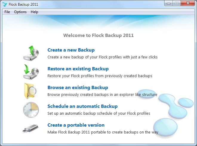 Flock Backup 2011 Screenshot