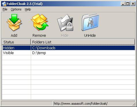 FolderCloak Screenshot