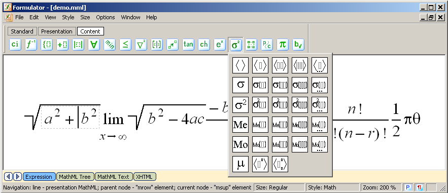 Formulator MathML Weaver Screenshot