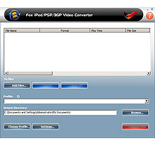 Fox iPod/PSP/3GP Video Converter Screenshot