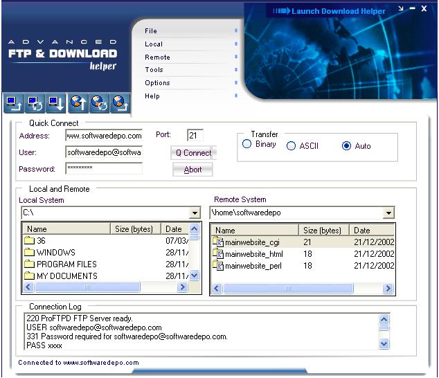 FTP and Download Helper Screenshot
