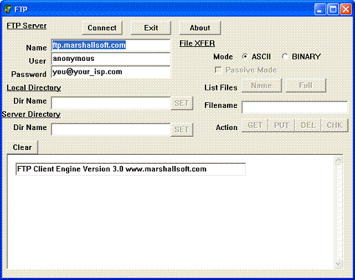 FTP Client Engine for Visual Basic Screenshot