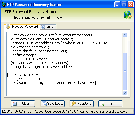 FTP Password Recovery Master Screenshot
