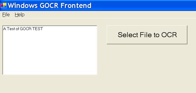 GOCR Windows Frontend Screenshot