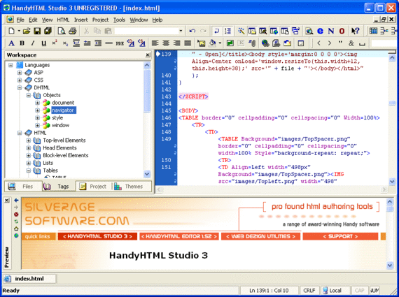 HandyHTML Studio Screenshot