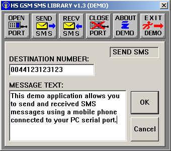 HS GSM SMS C Source Library Screenshot