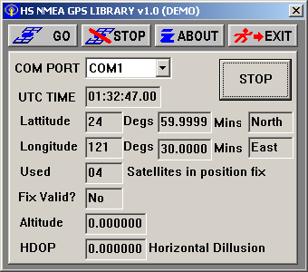 HS NMEA GPS C Source Library Screenshot