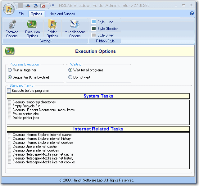 HSLAB Shutdown Folder Screenshot