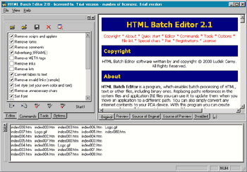 HTML Batch Editor Screenshot