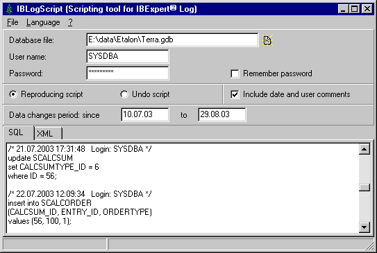 IBLogScript Screenshot