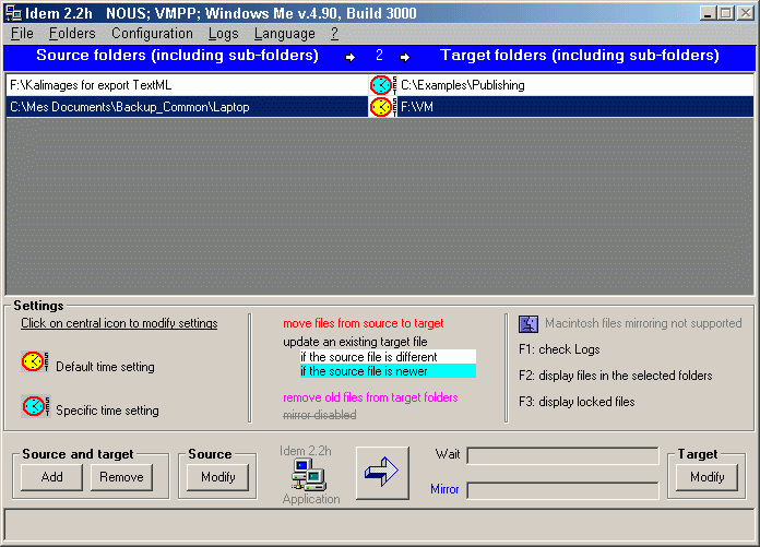 IDEM File Synchronization Screenshot
