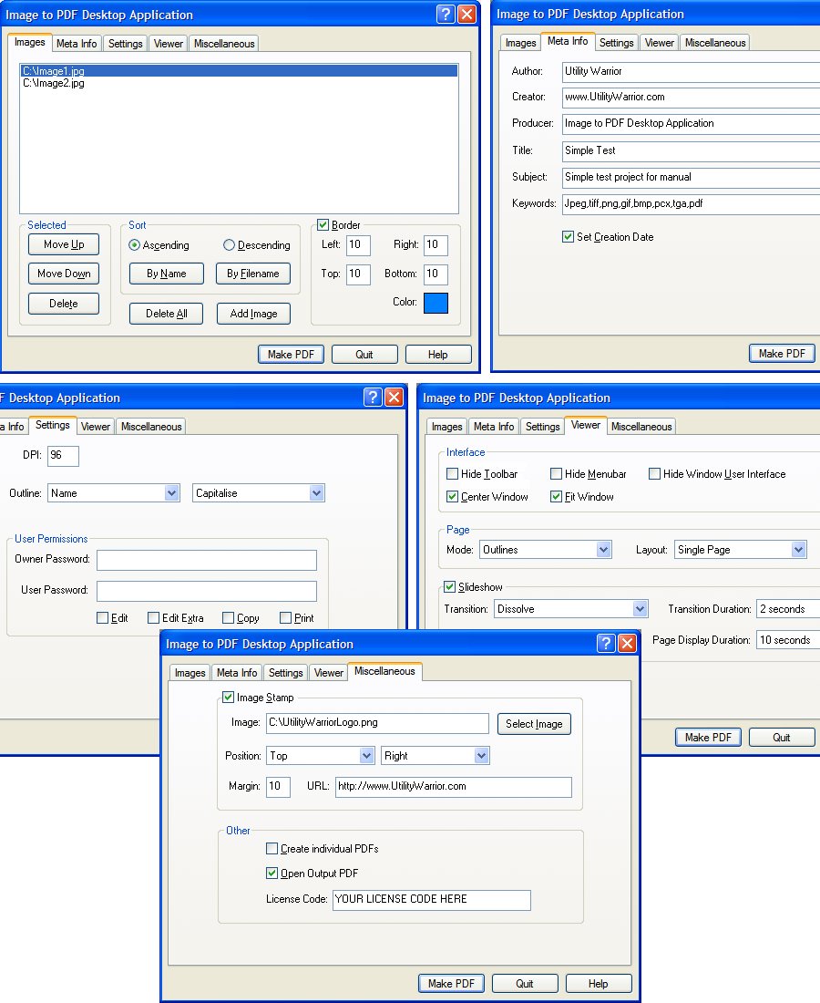 Image to PDF Desktop Application Screenshot