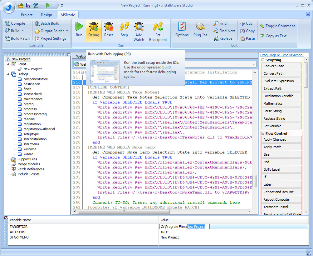 InstallAware Studio for Windows Installer Screenshot