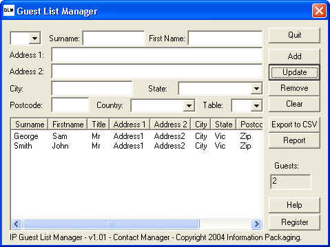IP Wedding Planner is a guest list manager for windows
