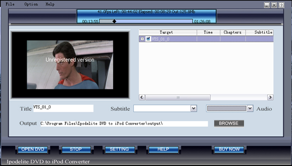 Ipodelite DVD To iPod Converter Screenshot