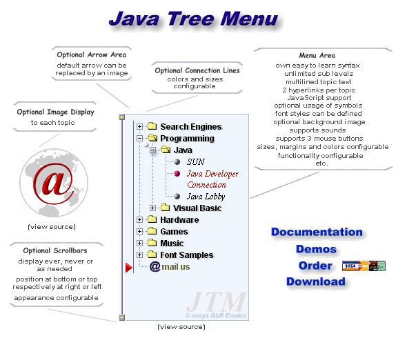 JTM - Java Tree Menu Screenshot
