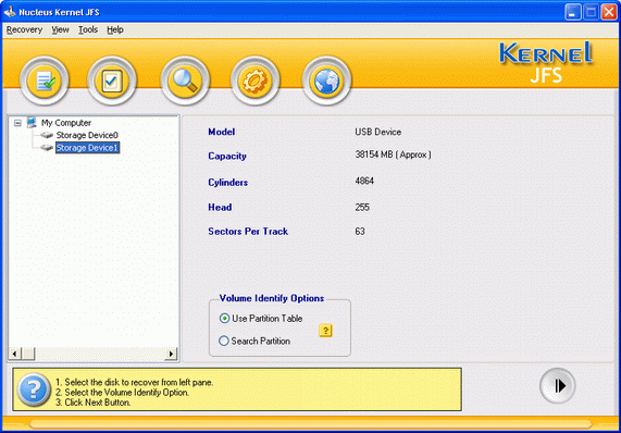 Kernel - JFS Partition Recovery Software Screenshot