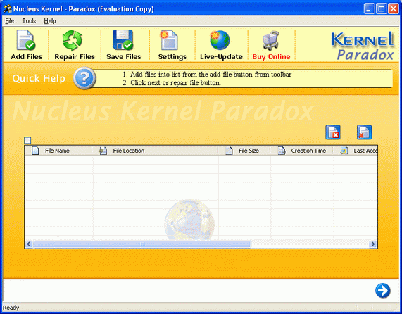 Kernel Paradox - File Repair Software Screenshot