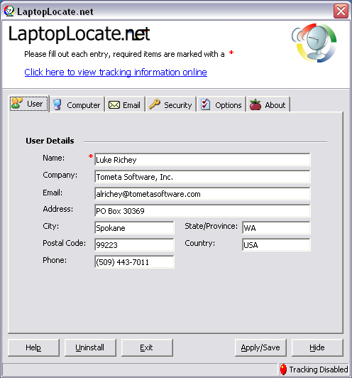 LaptopLocate Screenshot