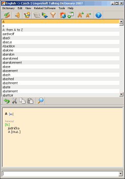 LingvoSoft Dictionary English <-> Czech for Windows Screenshot