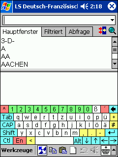 LingvoSoft Dictionary German <-> French for Pocket PC Screenshot