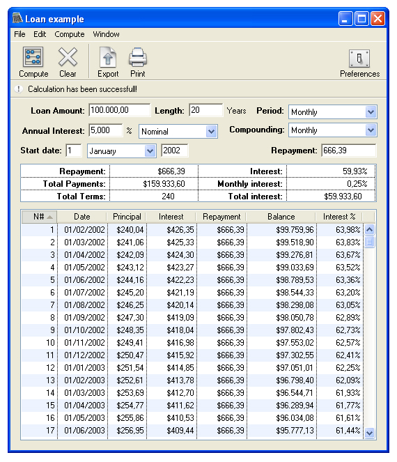 Loan Calc Screenshot
