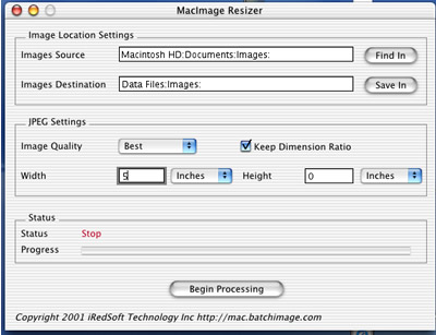 MacImage Resizer Screenshot