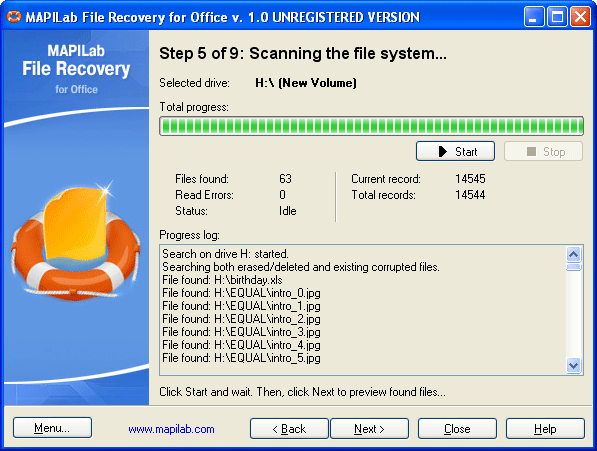 MAPILab File Recovery for Office Screenshot